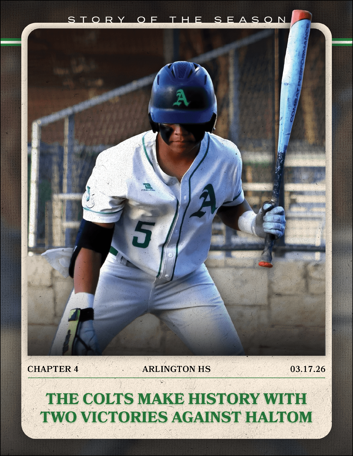 A baseball player wearing a blue helmet and white uniform holding a bat. AI generated content