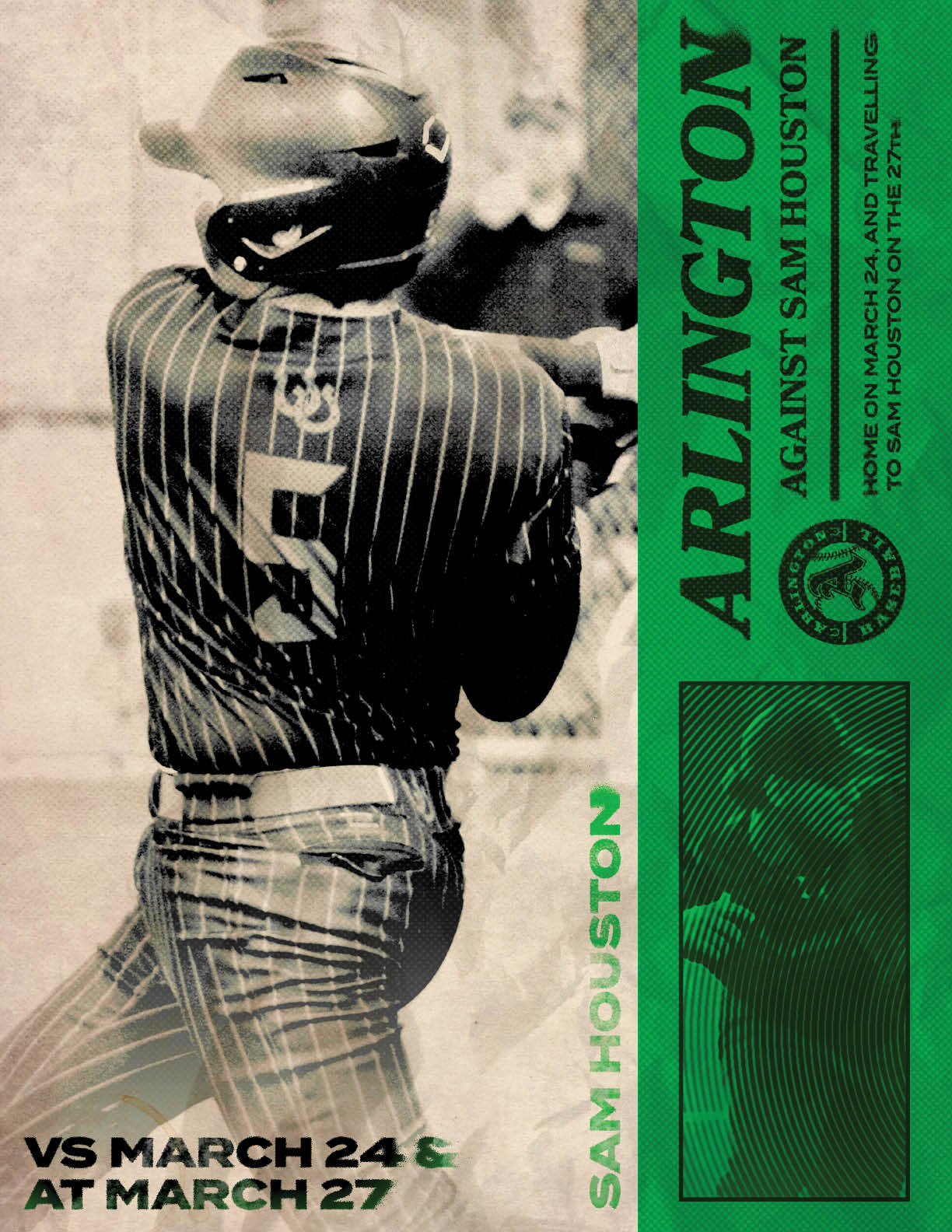 A baseball player in a striped shirt and helmet is holding a bat, ready to swing. AI generated content