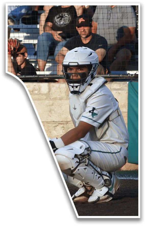 A baseball player is kneeling on the field with a catcher's mitt on his hand. AI generated content