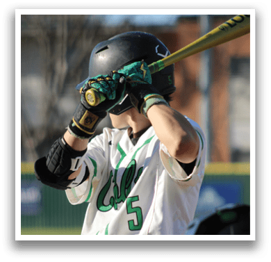 A baseball player is holding a bat, getting ready to swing. AI generated content