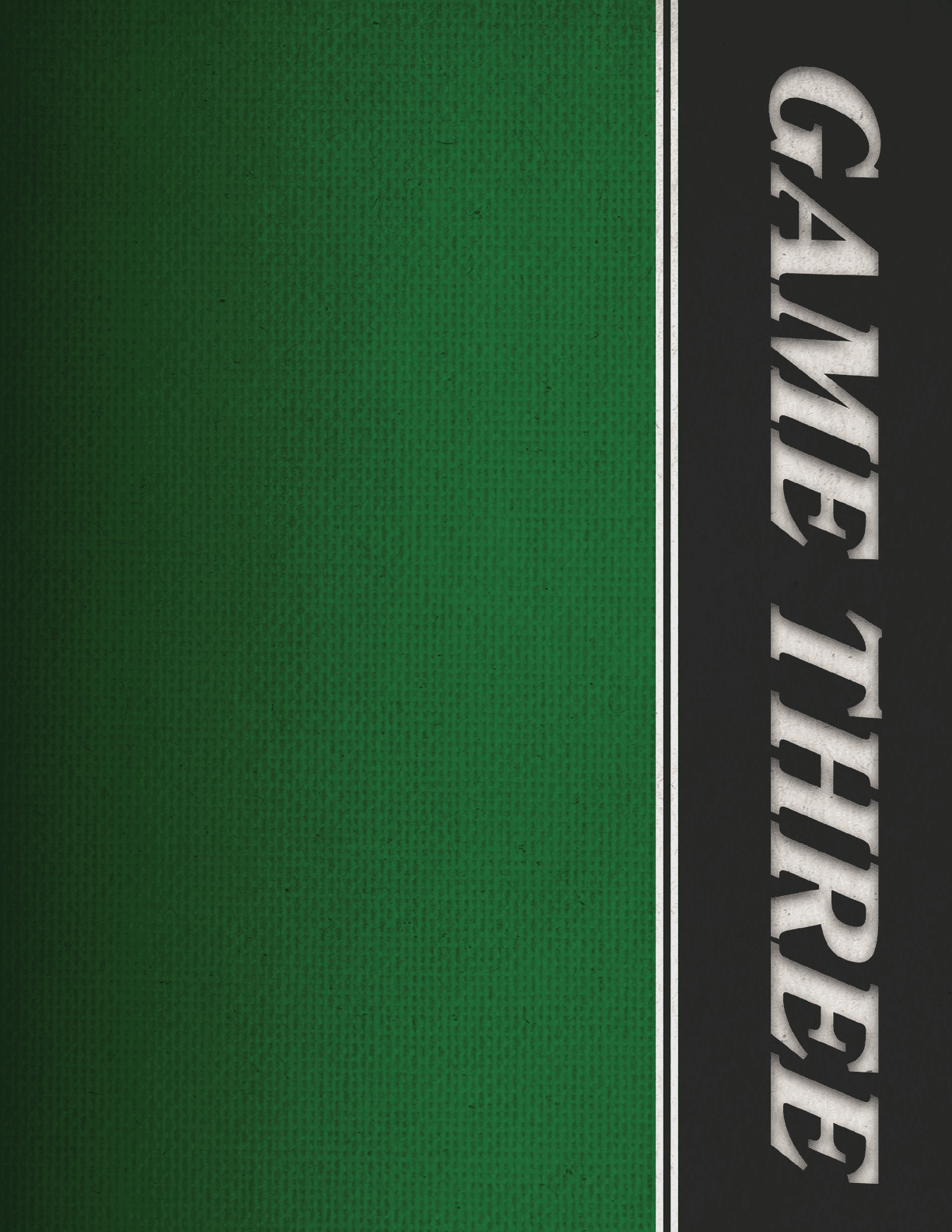 A green background with the words “Game Three" written on it. AI generated content
