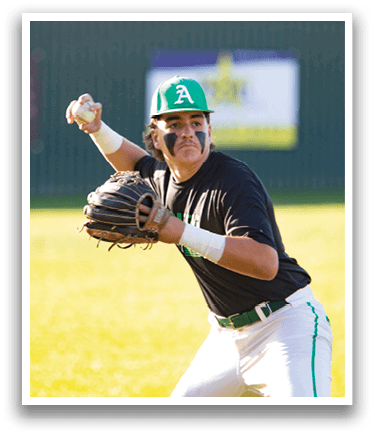 A white flag with a green and white logo for the Colts baseball team. AI generated content