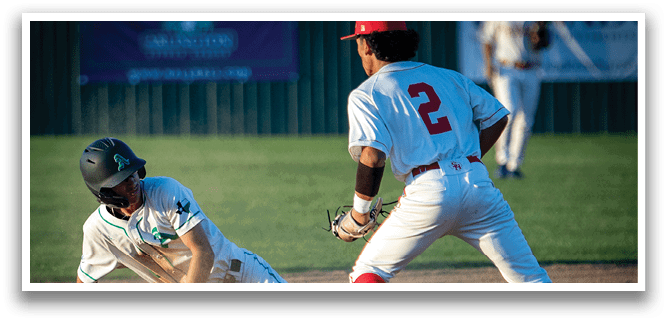 Two baseball players are on the field, one sliding into a base while the other is trying to catch the ball. AI generated content