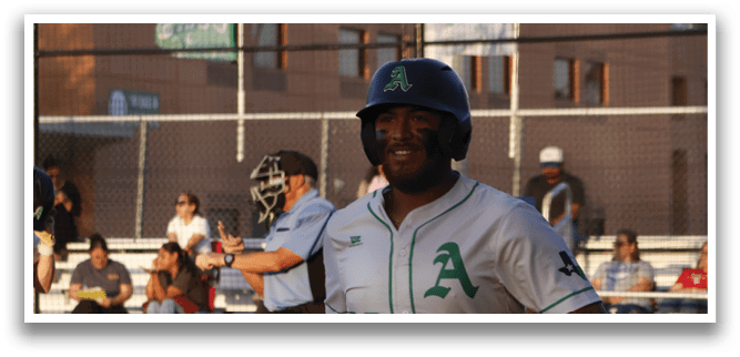 A baseball player holding a bat on the field. AI generated content