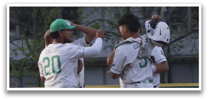 A baseball game is taking place with players on the field. Description generated by AI