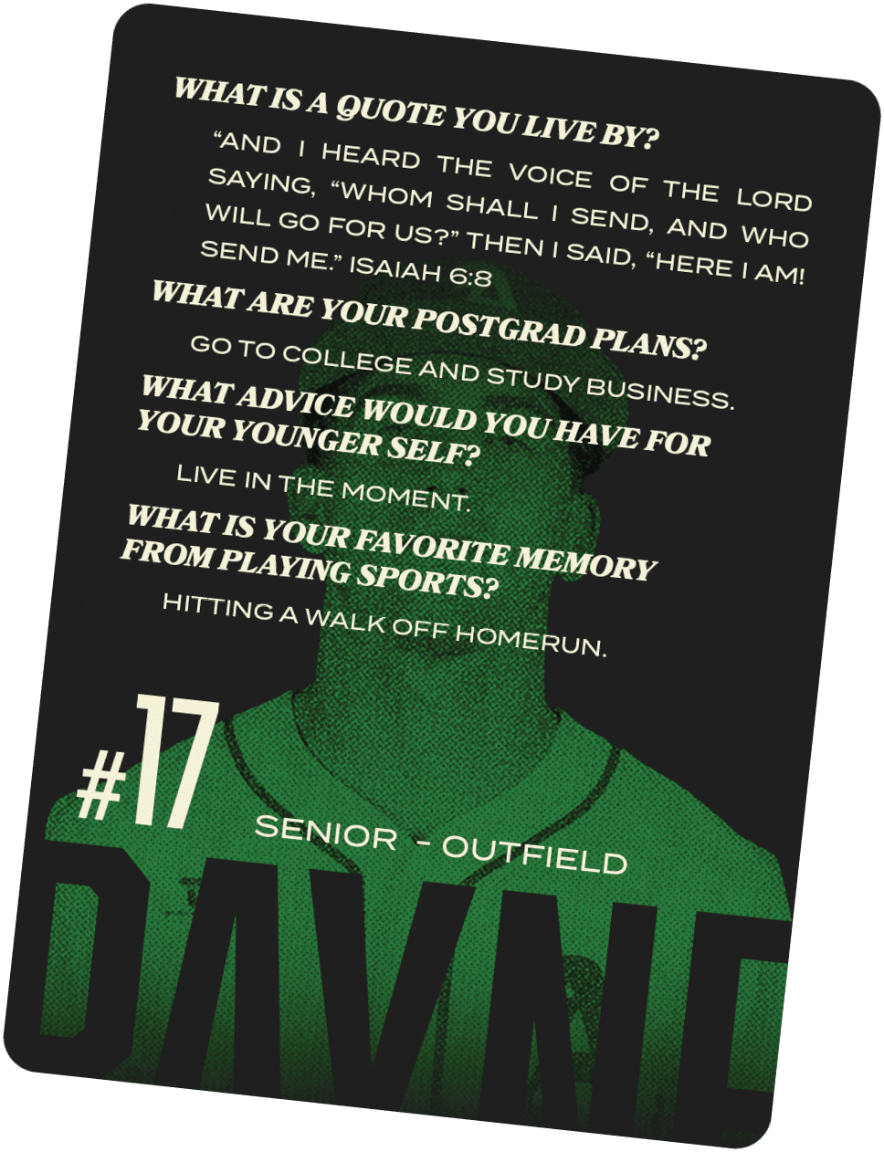 A baseball player named Dwane. Description generated by AI