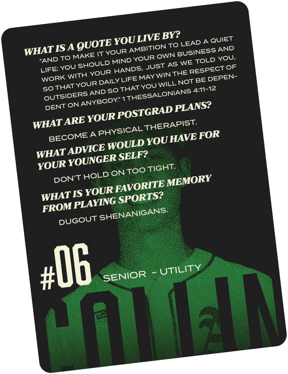 A man with a green shirt and a baseball cap. Description generated by AI