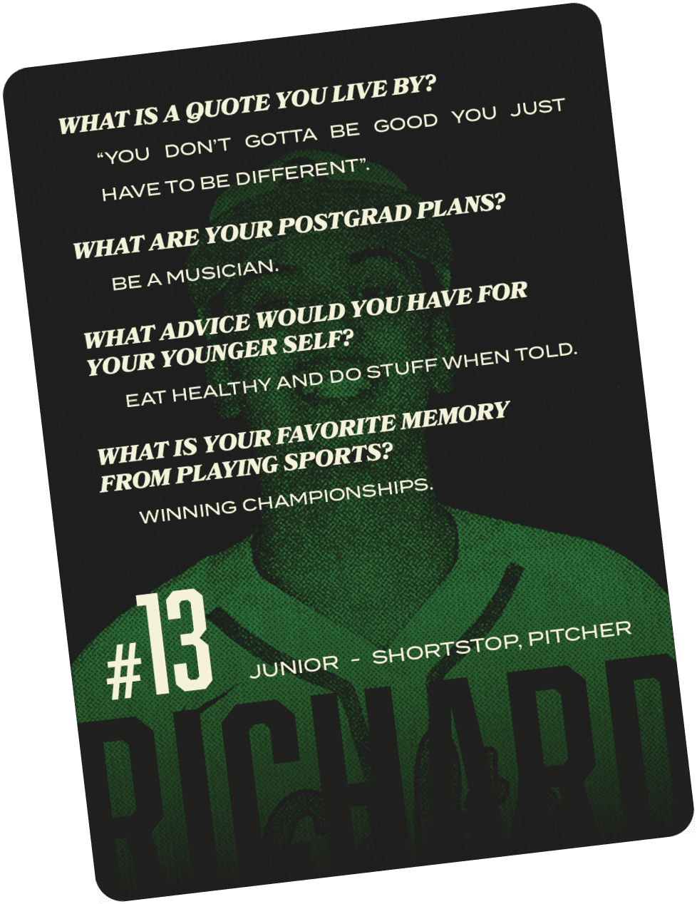 A person wearing a baseball uniform with the number 13 on it. Description generated by AI