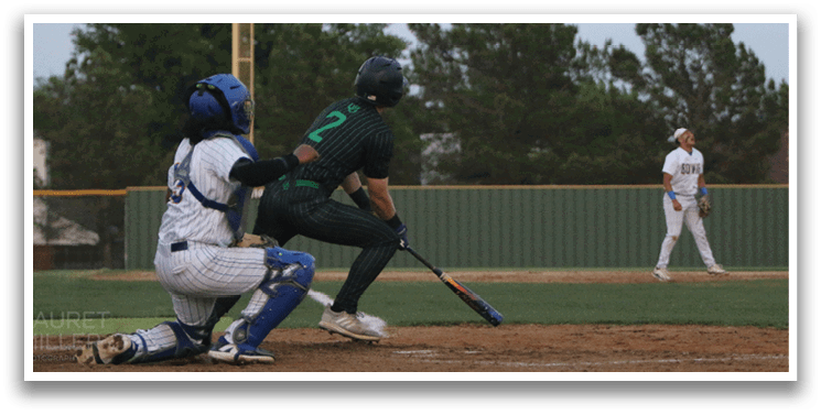 A baseball player is swinging a bat. Description generated by AI