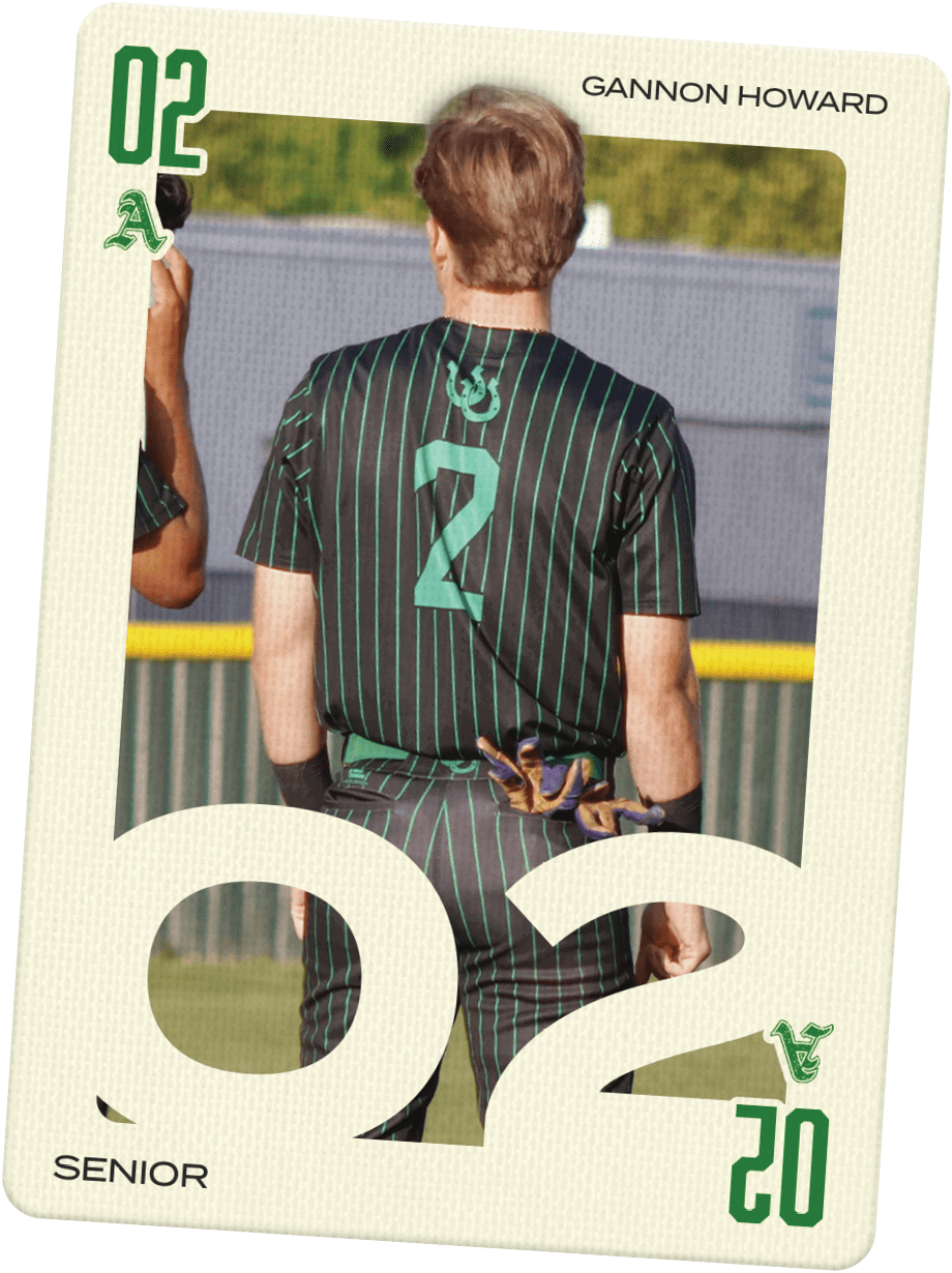 A baseball player wearing a green and white jersey with the number 2 on the back. Description generated by AI
