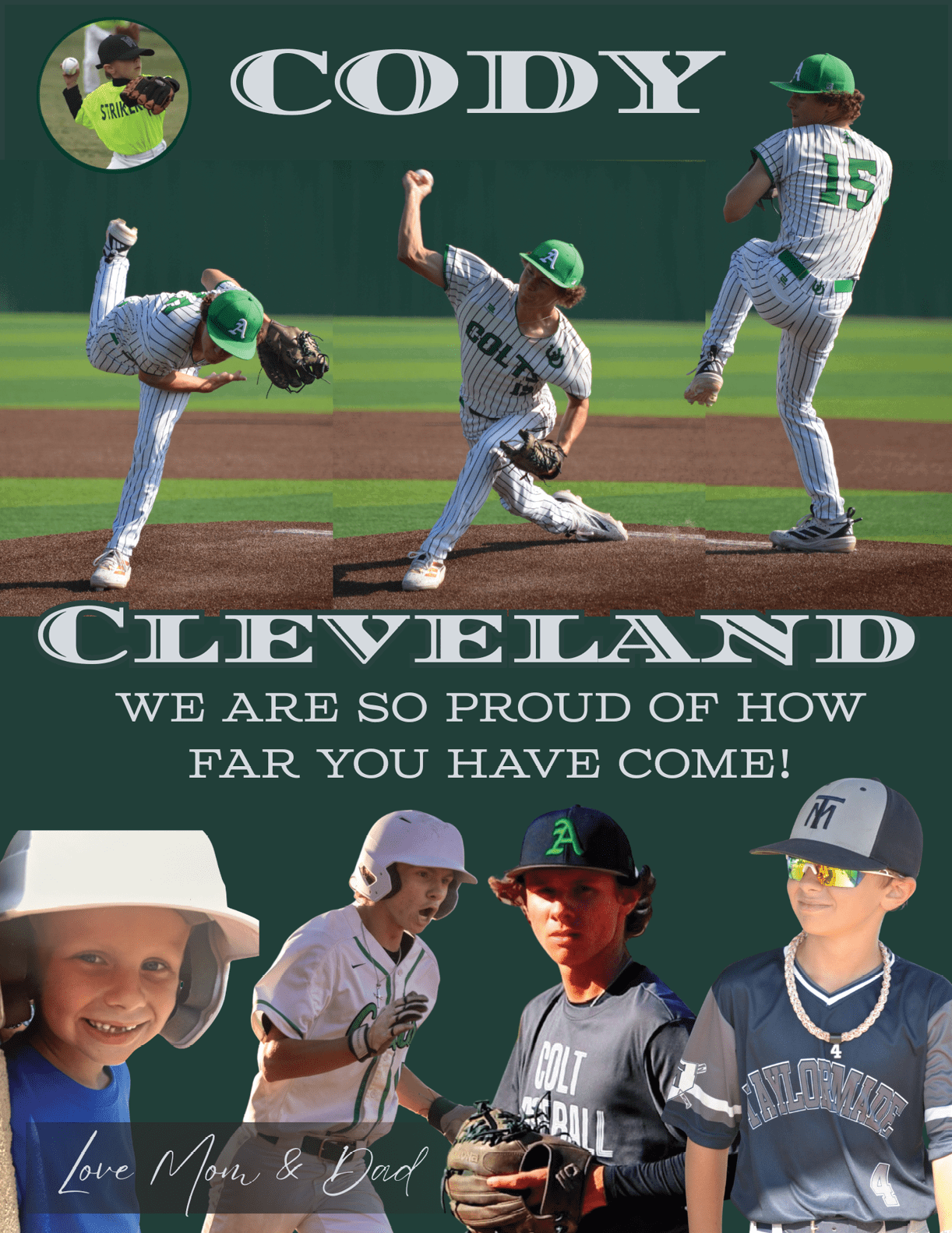 Baseball player wearing a white helmet. Description generated by AI