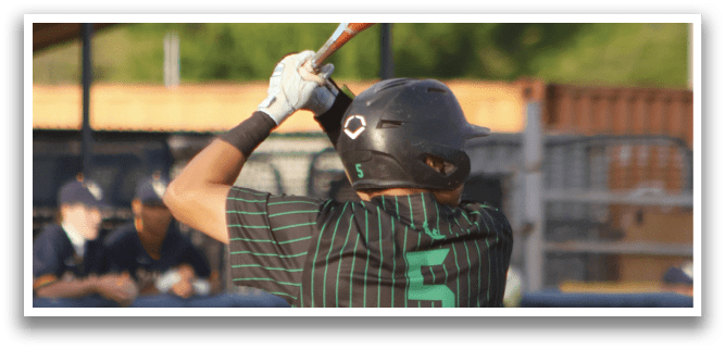 A baseball player is swinging a bat. Description generated by AI