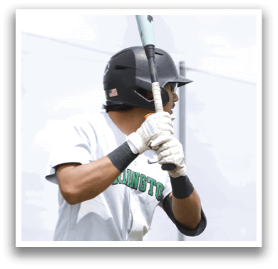 A baseball player is swinging a bat. Description generated by AI