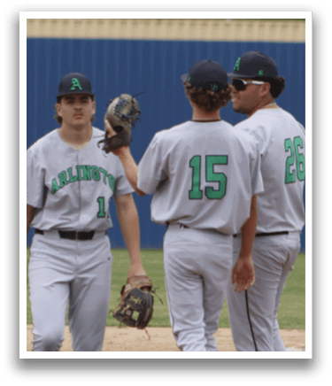 Baseball players wearing grey uniforms. Description generated by AI