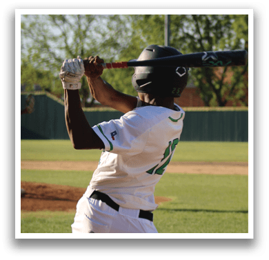A baseball player is swinging a bat. Description generated by AI