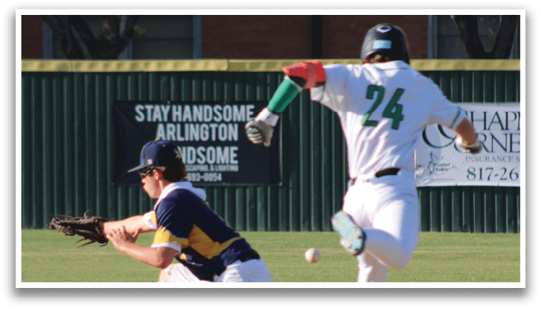 A baseball player sliding into a base. Description generated by AI