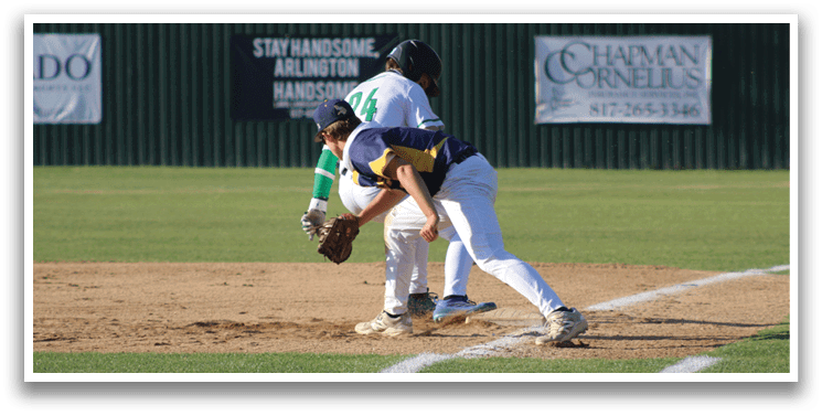 A baseball player is sliding into a base. Description generated by AI
