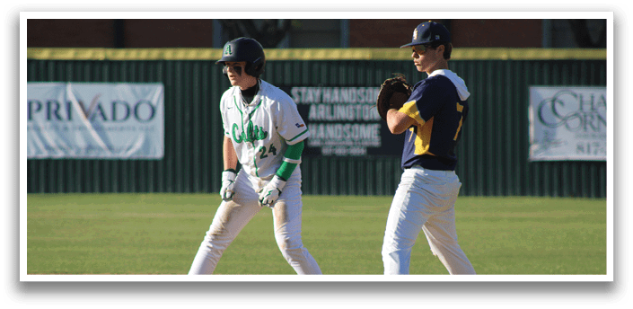 Baseball players on a field. Description generated by AI
