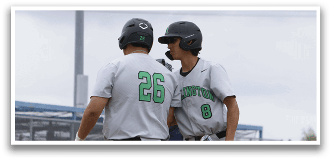 A baseball player wearing a green shirt and number 66. Description generated by AI