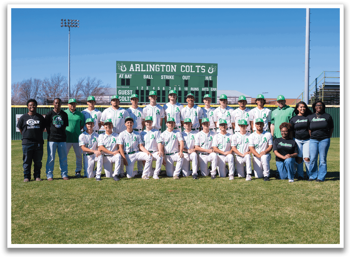 Baseball team posing for a picture on the field. AI generated content