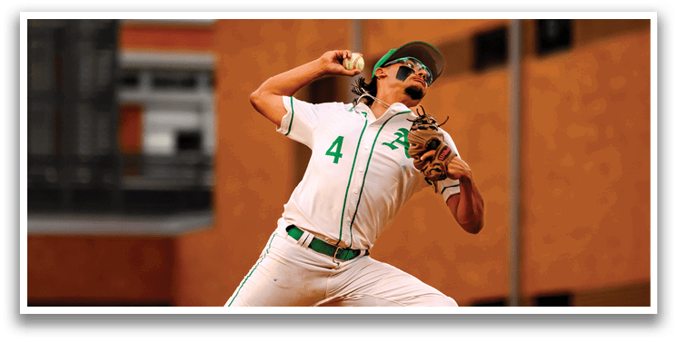 A baseball player in a white uniform is throwing a ball. Description generated by AI