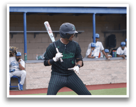 A baseball player is swinging a bat. Description generated by AI