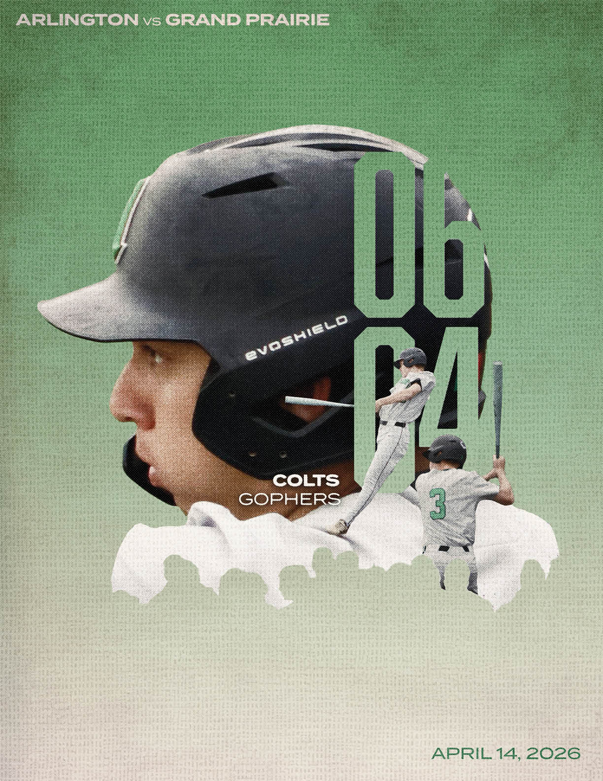 A baseball game between the Colts and the Gophers. Description generated by AI