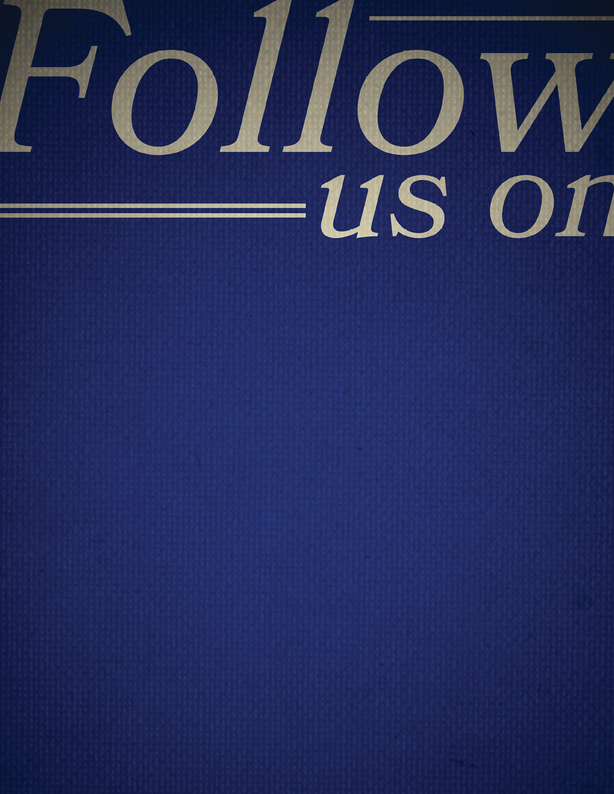 A blue background with white lettering that says “follow us on". AI generated content