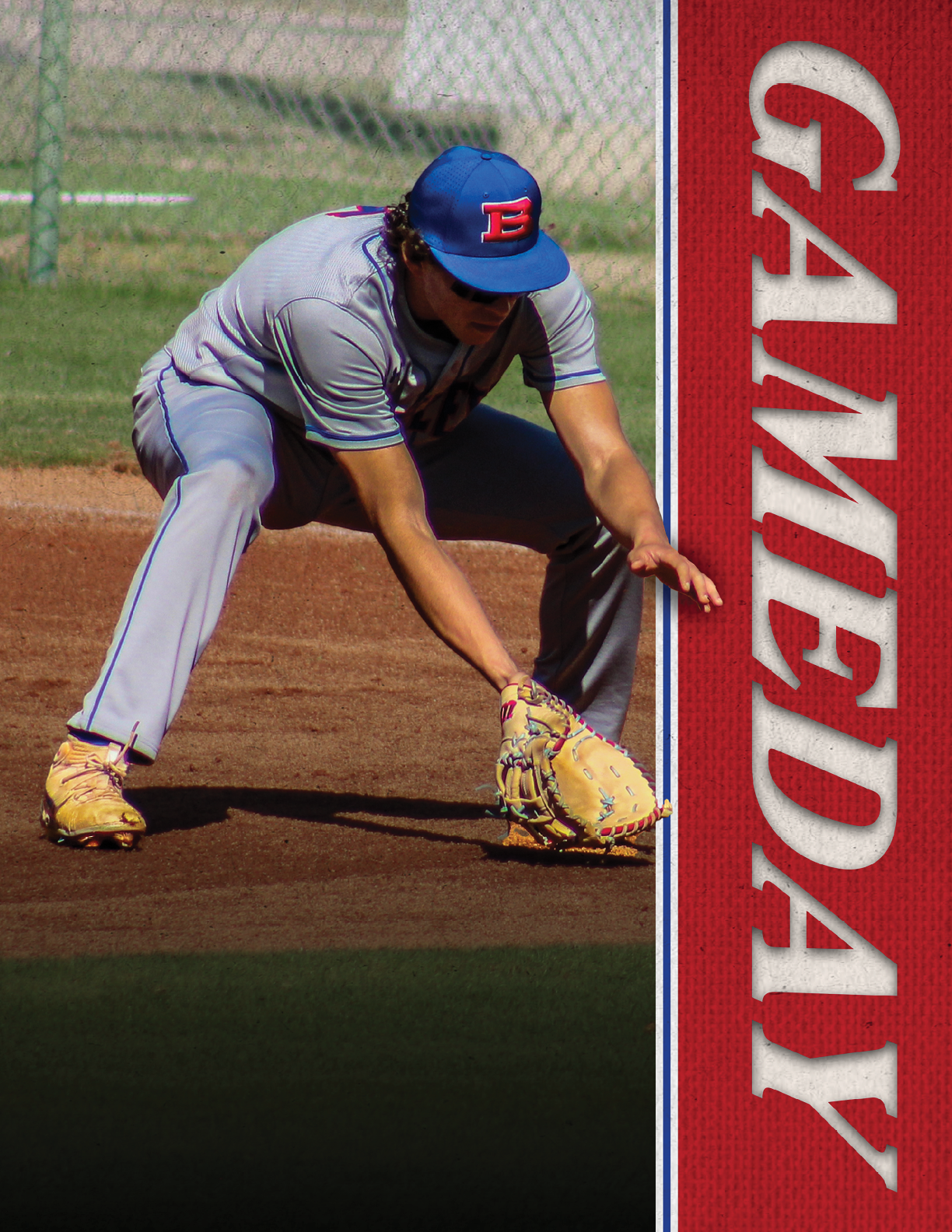 A baseball player in a black shirt and white pants is in a crouched position, holding a baseball glove. AI generated content