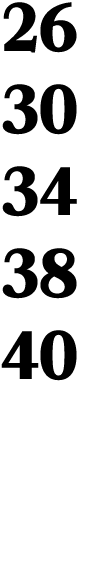 26 30 34 38 40 