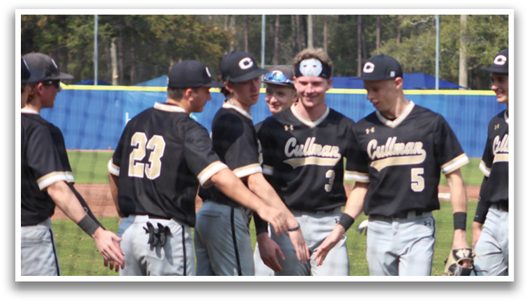 Baseball players wearing black jerseys and grey pants standing on a field. AI generated content