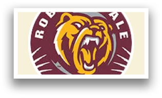 A logo for the Robertdale Bears with a bear's mouth open. AI generated content
