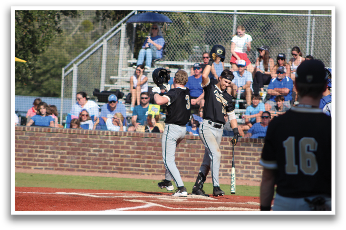 Baseball players celebrating on the field. AI generated content