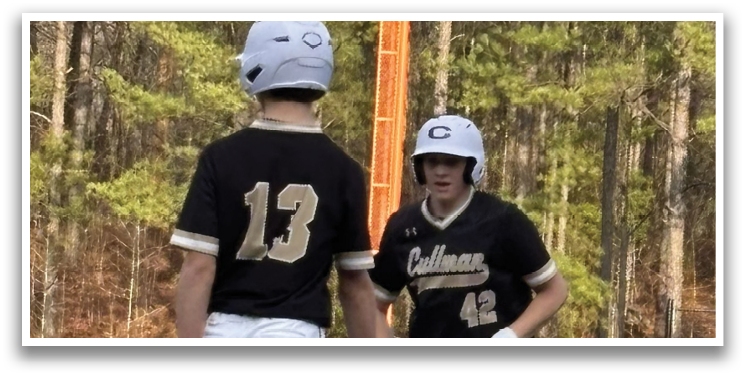 Two baseball players are standing on the field, one holding a bat and the other holding a baseball glove. AI generated content