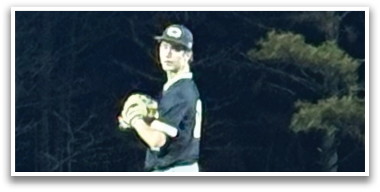 A baseball player is on the mound, holding a baseball in his glove. Two other players are standing behind him, one on the left and one on the right. AI generated content