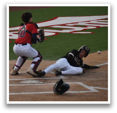 A baseball player slides into home plate while the catcher tries to tag him out. AI generated content