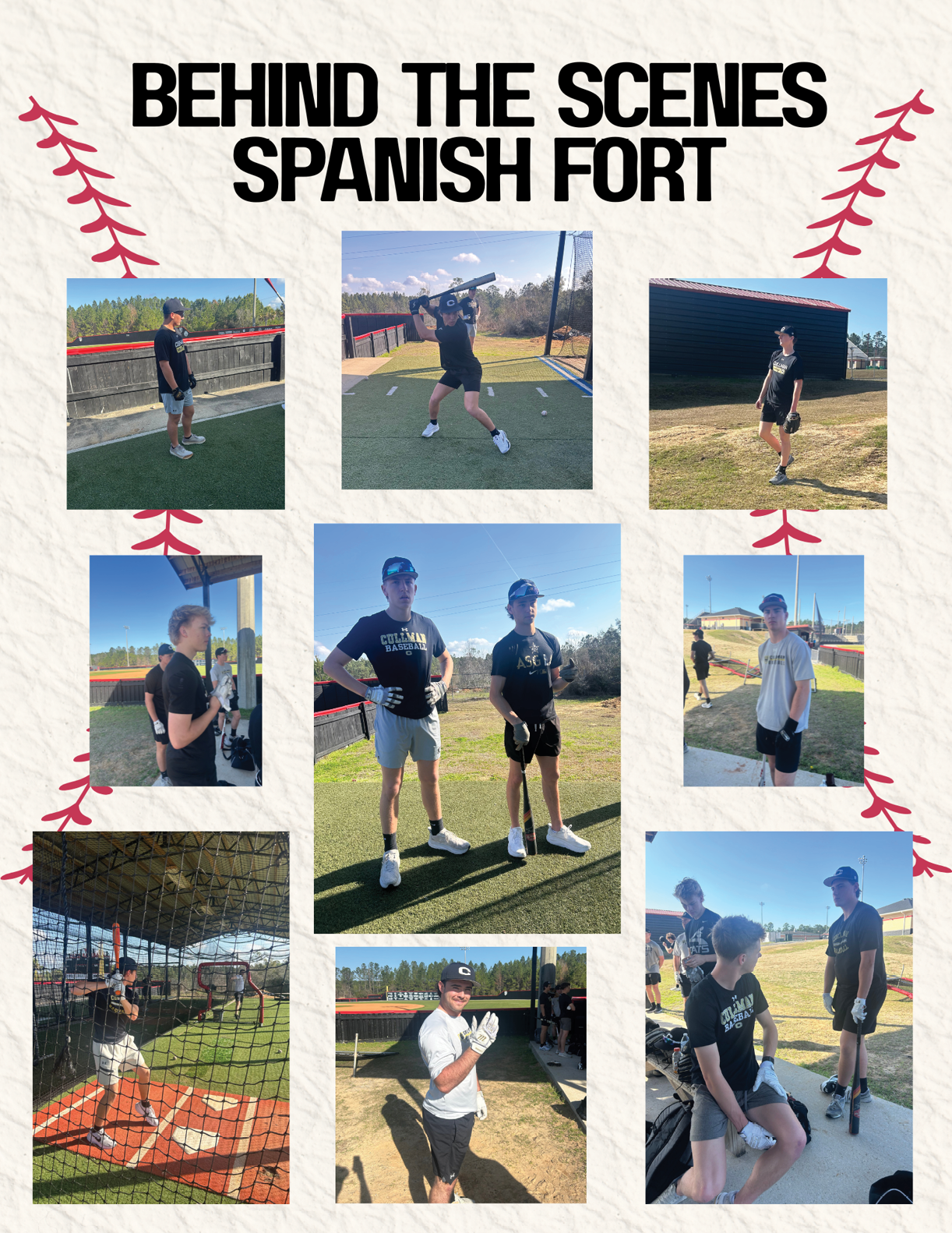 A collage of photos featuring a group of men playing baseball. AI generated content