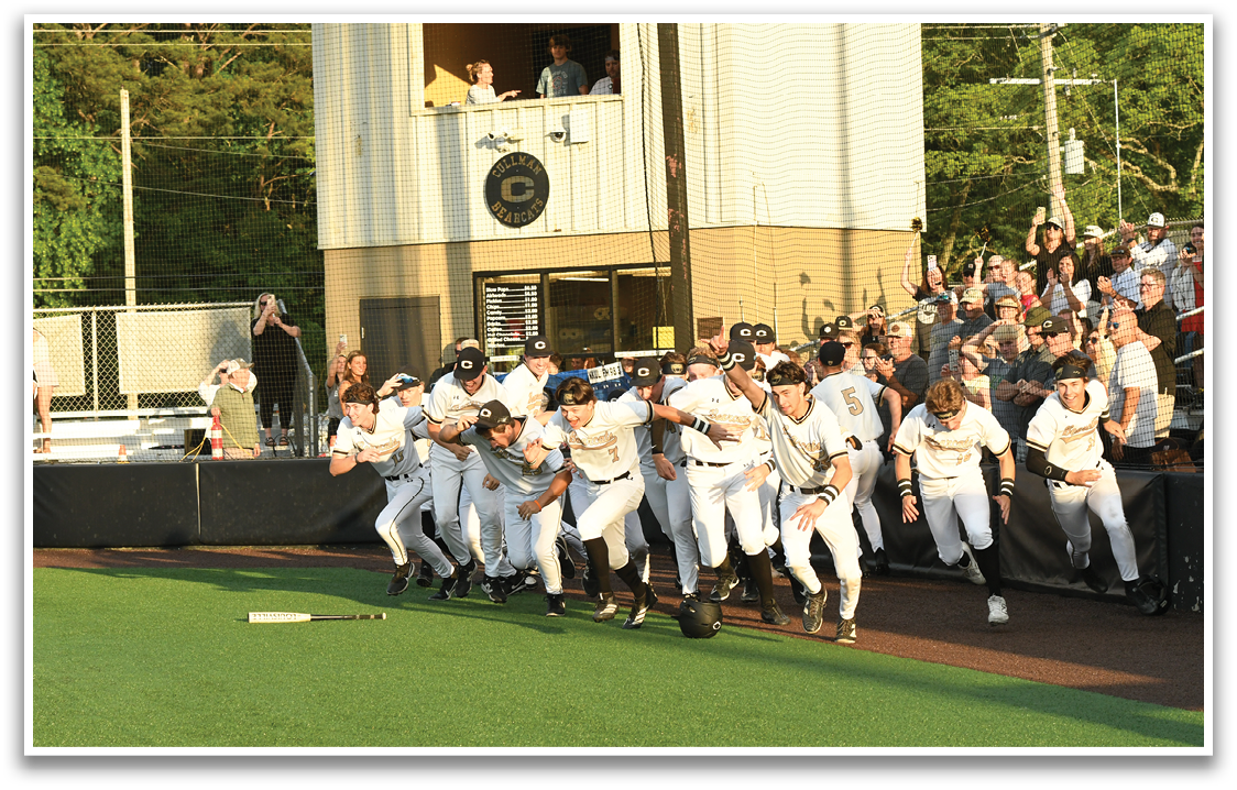 Baseball players on a field. Description generated by AI