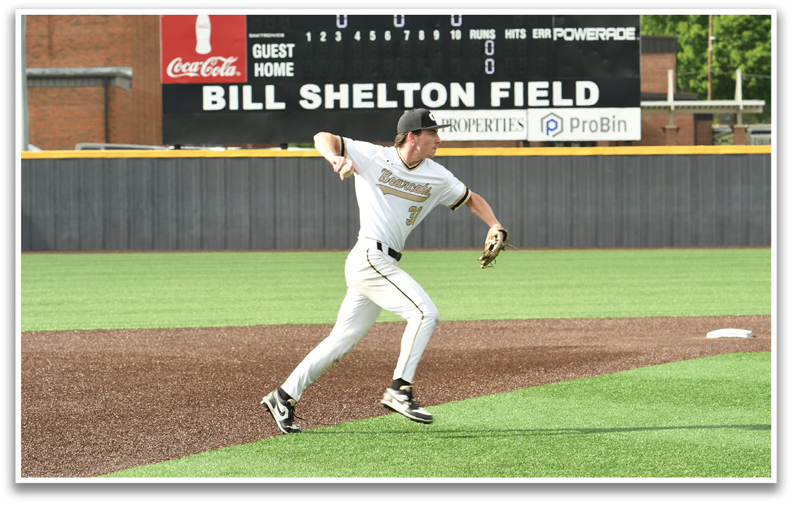 A baseball player is running on the field. Description generated by AI