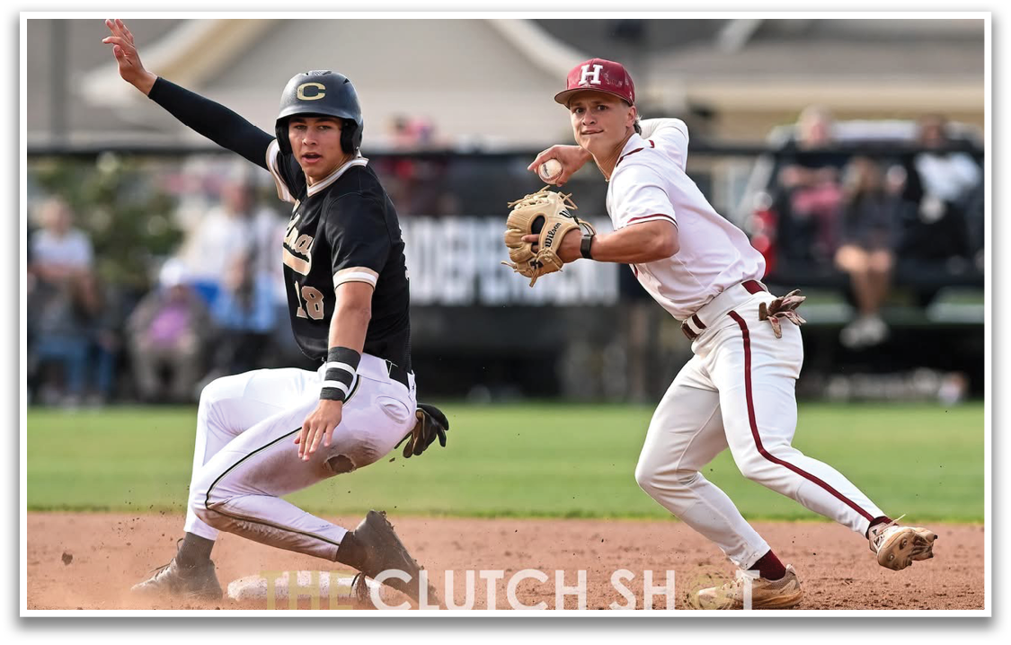 A baseball player in a white uniform is running towards a base. Description generated by AI