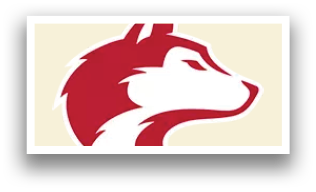 A red and white dog head logo. AI generated content
