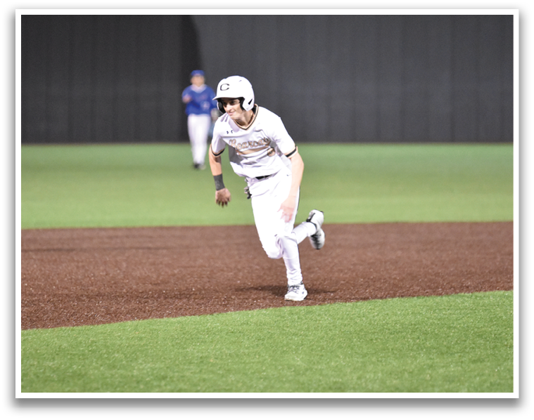 A baseball player is running towards a base, wearing a helmet and a white uniform. AI generated content