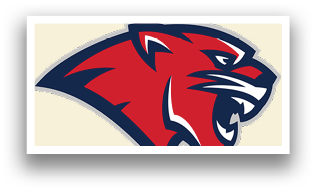 A red and blue tiger face with a mouth open. AI generated content