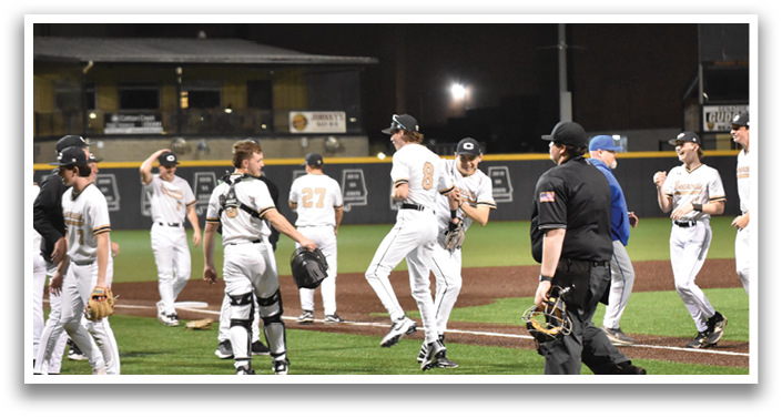 Baseball players hugging each other on a field. AI generated content