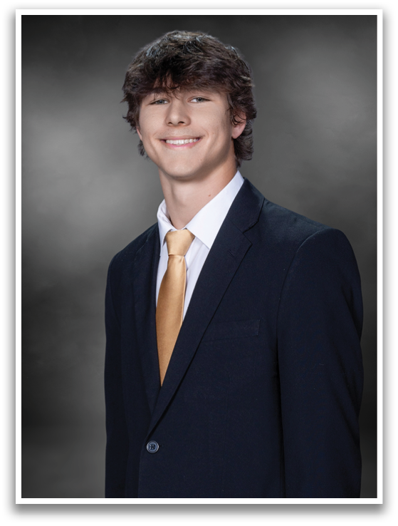 A young man wearing a suit and tie is smiling for the camera. AI generated content