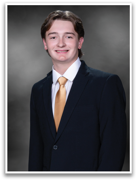 A young man wearing a suit and tie is smiling for the camera. AI generated content