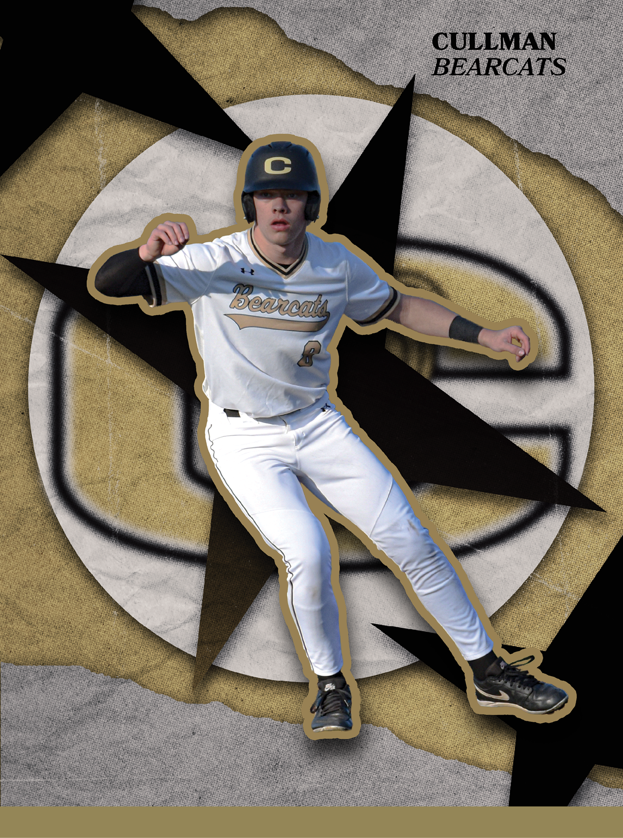 A baseball player in a white uniform is shown in a picture. AI generated content