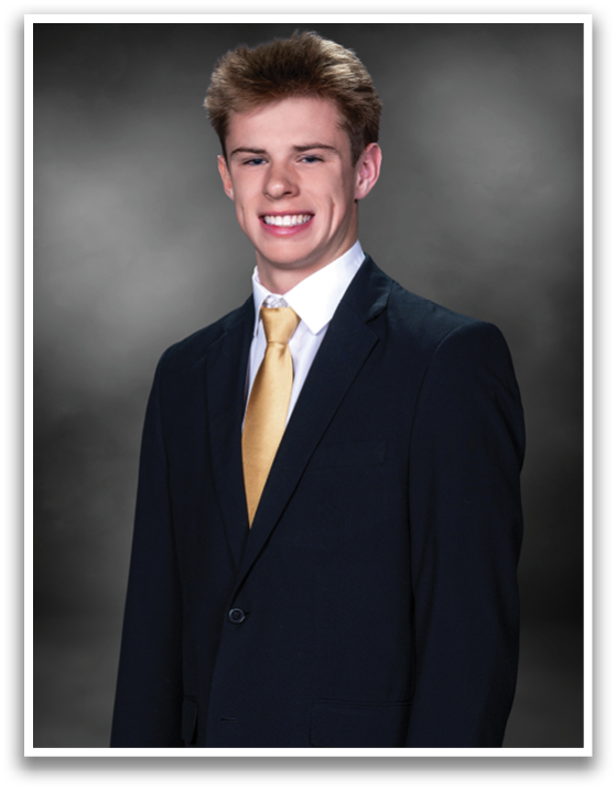 A young man wearing a suit and tie is smiling for the camera. AI generated content