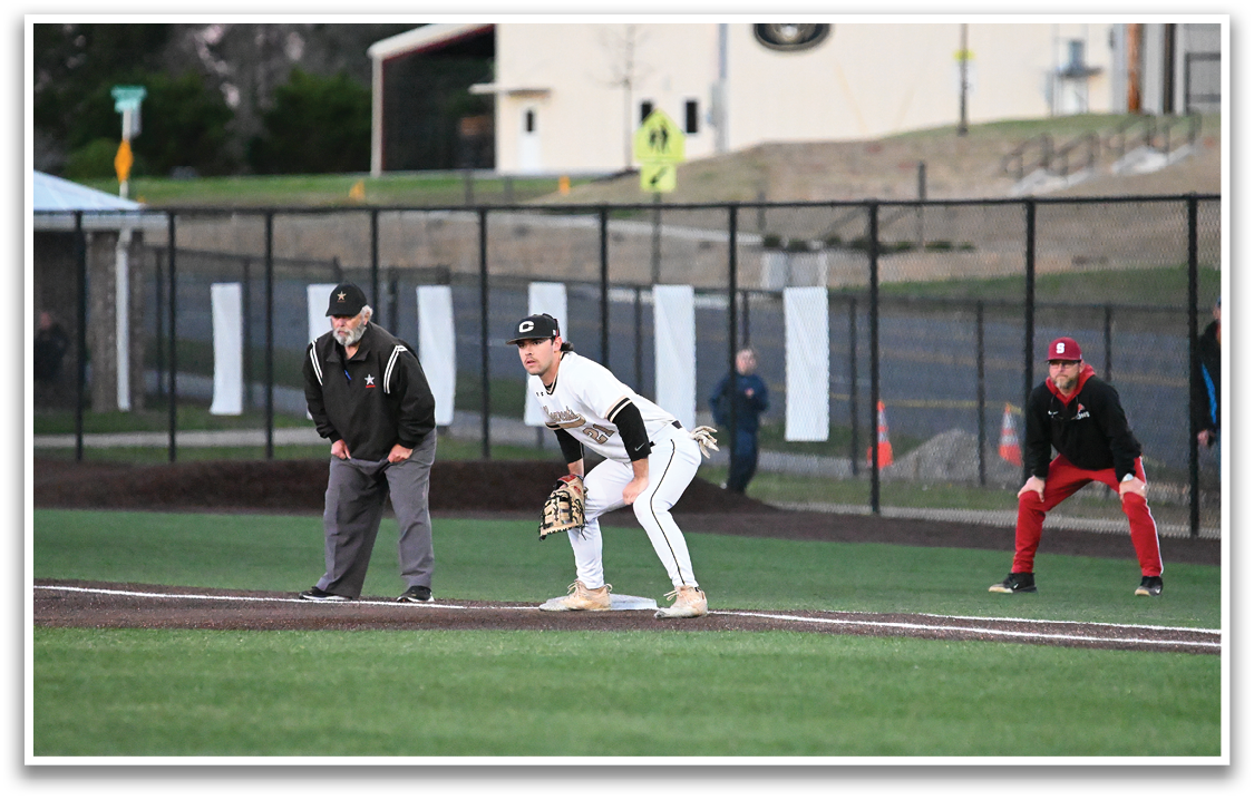 A baseball player is standing on the field with a catcher's mitt, ready to catch the ball. AI generated content