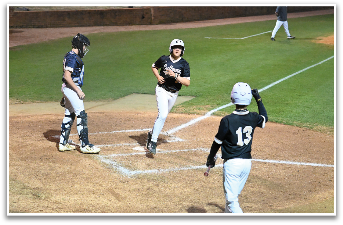 A baseball player is running towards home plate while another player is holding a baseball glove. AI generated content